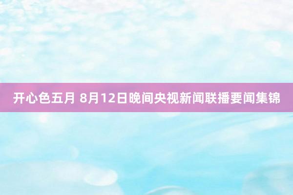 开心色五月 8月12日晚间央视新闻联播要闻集锦