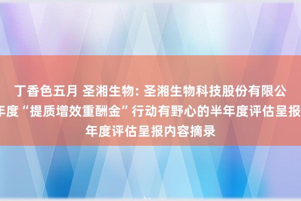 丁香色五月 圣湘生物: 圣湘生物科技股份有限公司2024年度“提质增效重酬金”行动有野心的半年度评估呈报内容摘录