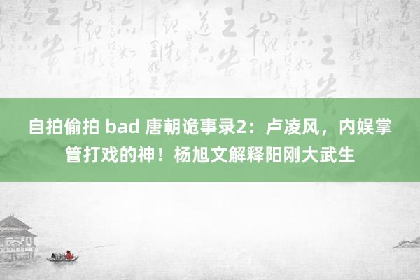 自拍偷拍 bad 唐朝诡事录2：卢凌风，内娱掌管打戏的神！杨旭文解释阳刚大武生