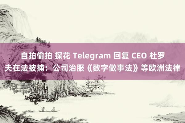 自拍偷拍 探花 Telegram 回复 CEO 杜罗夫在法被捕：公司治服《数字做事法》等欧洲法律