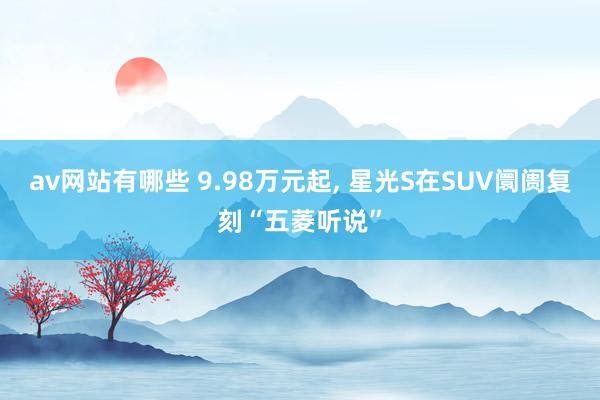 av网站有哪些 9.98万元起， 星光S在SUV阛阓复刻“五菱听说”